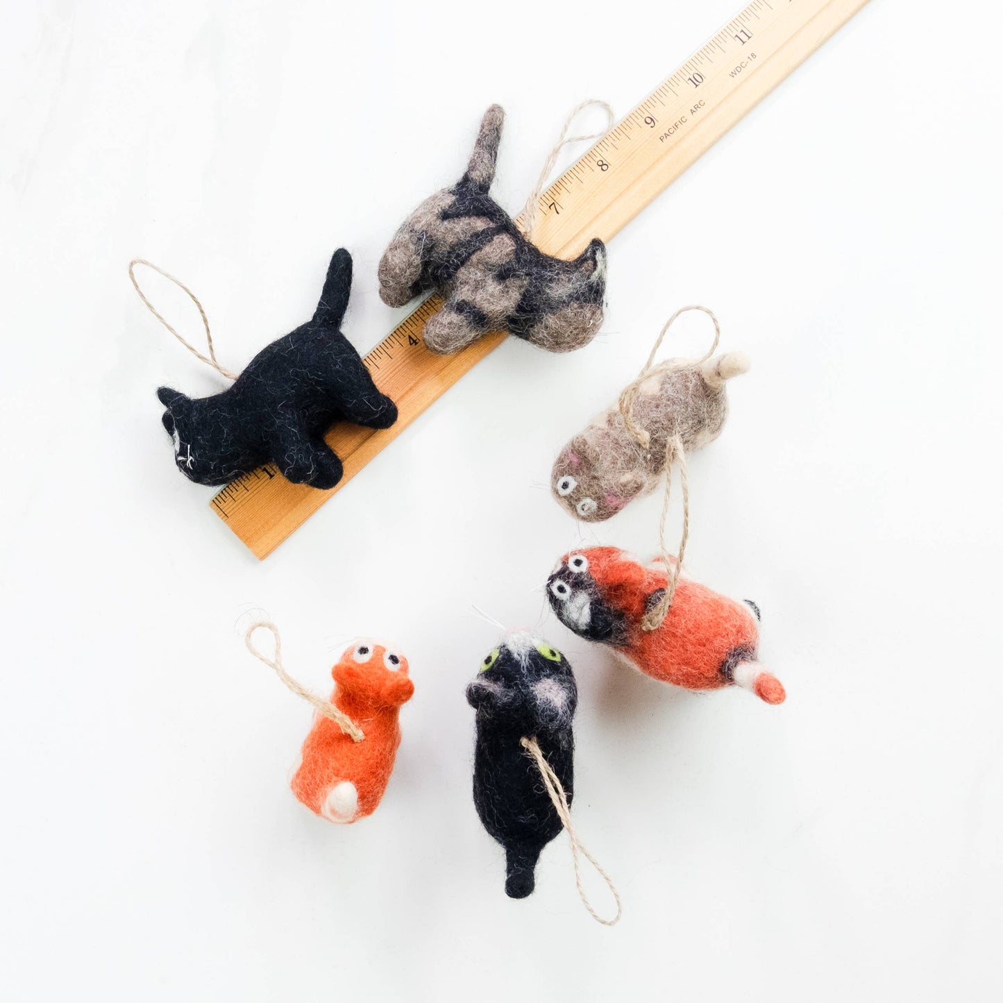 Ornament - Wool Felted Cats (Sold Separately)