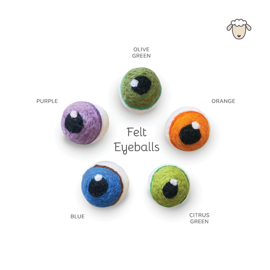 Plant Eyeballs-Hand Felted Wool Eyeballs
