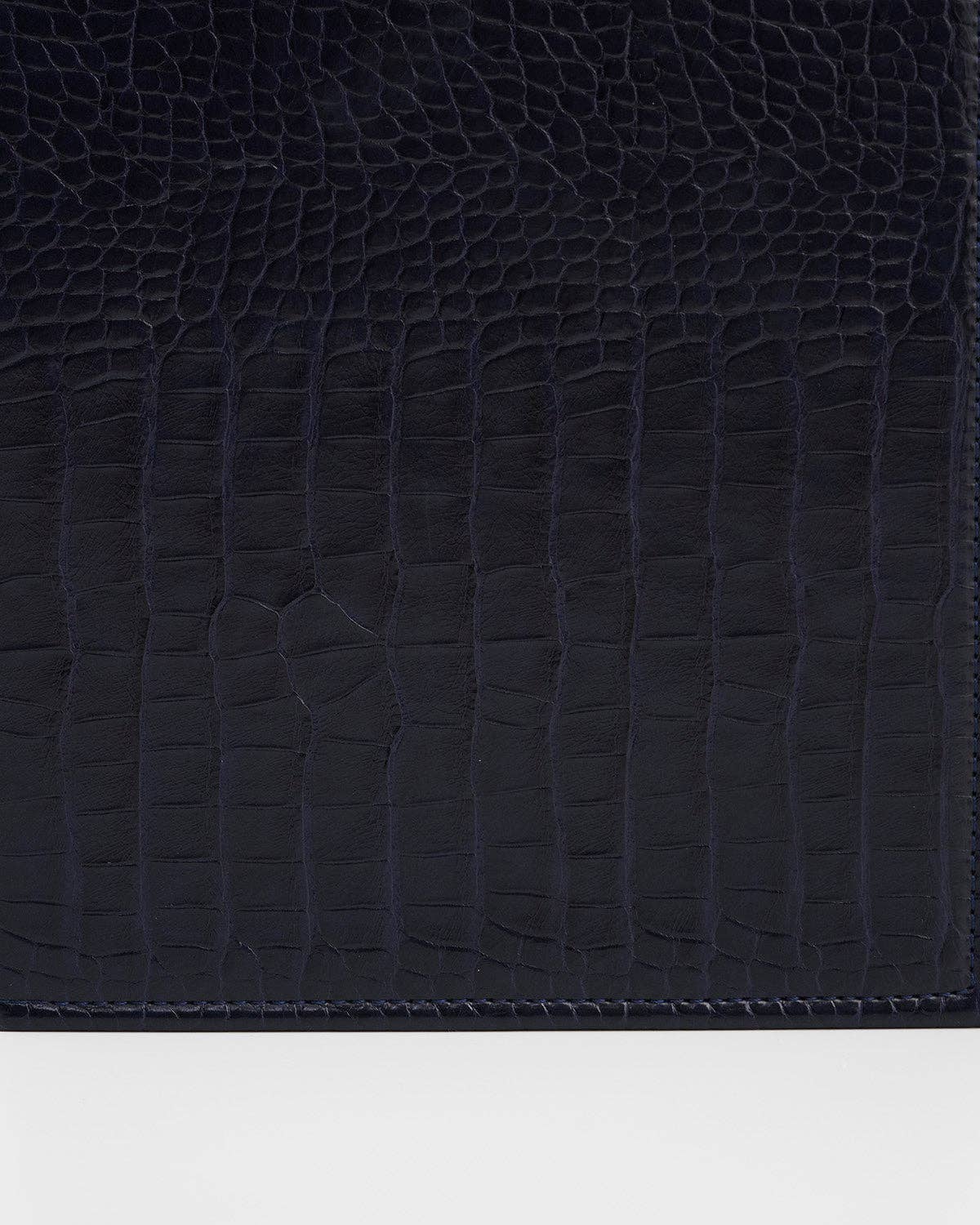 Night Sky Embroidered Large Jewelry Box in Navy Croc