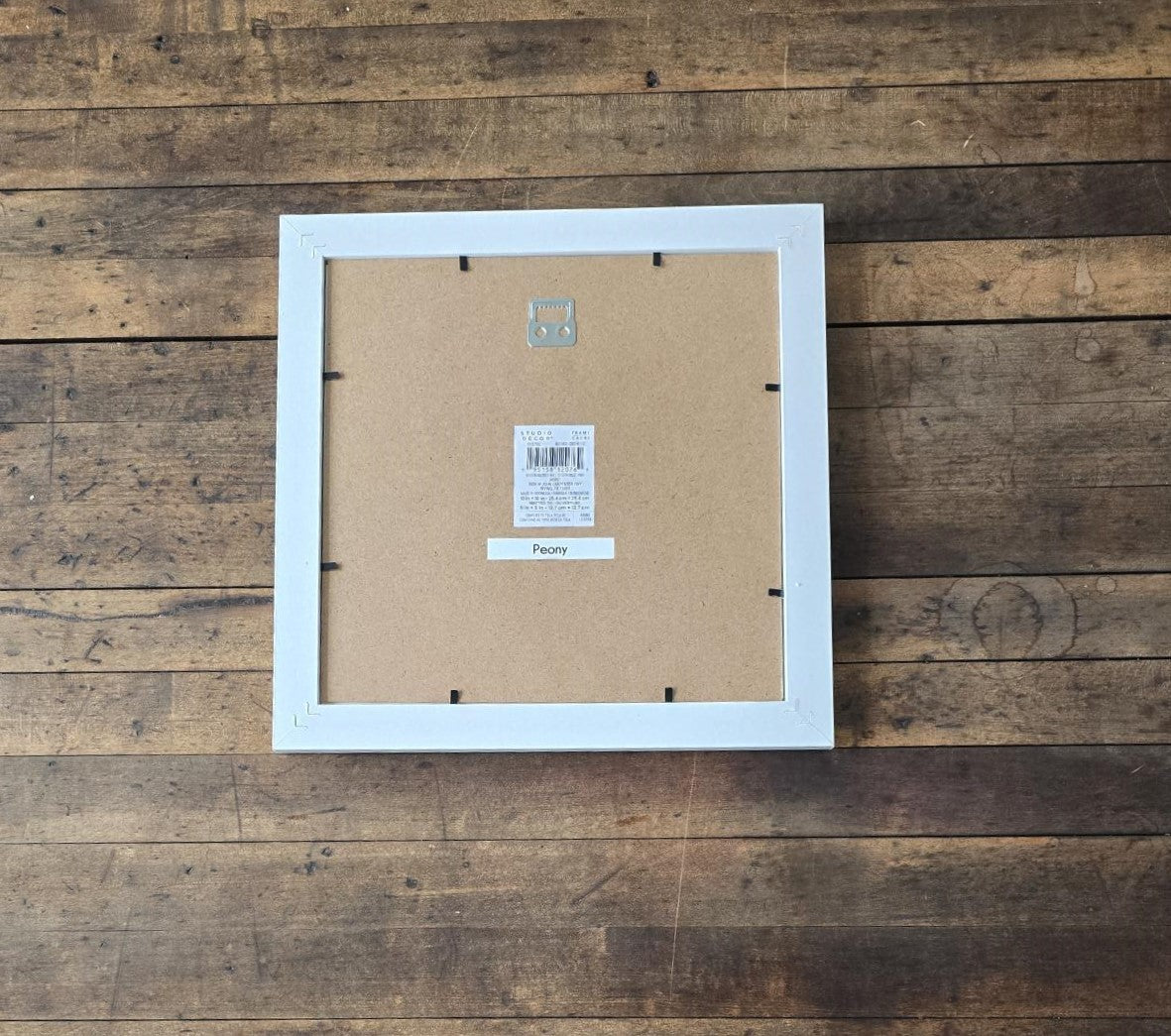 Framed Diamond Painting of Peony (White Gallery Frame)
