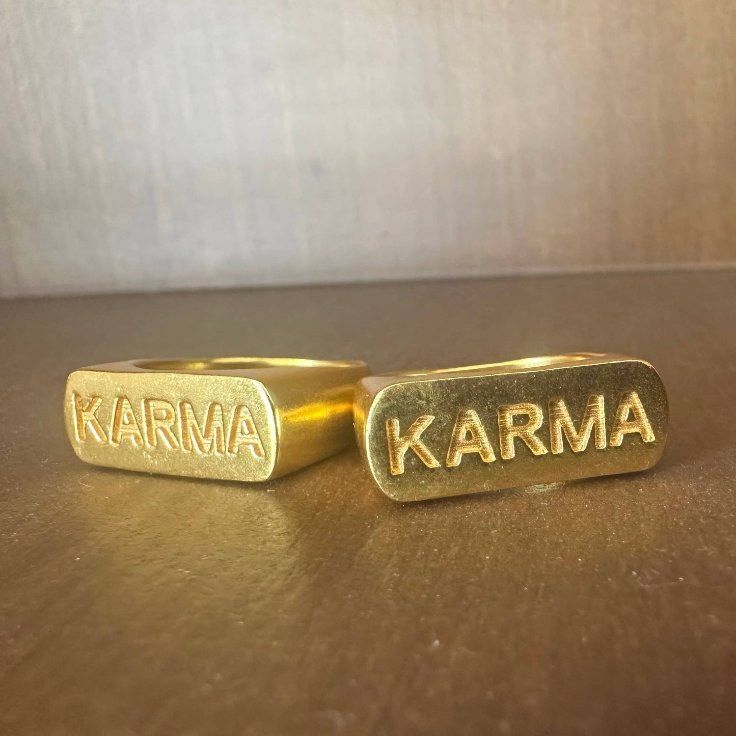 Karma Ring | Gold Signet Ring | 18K Gold-Plated Ring