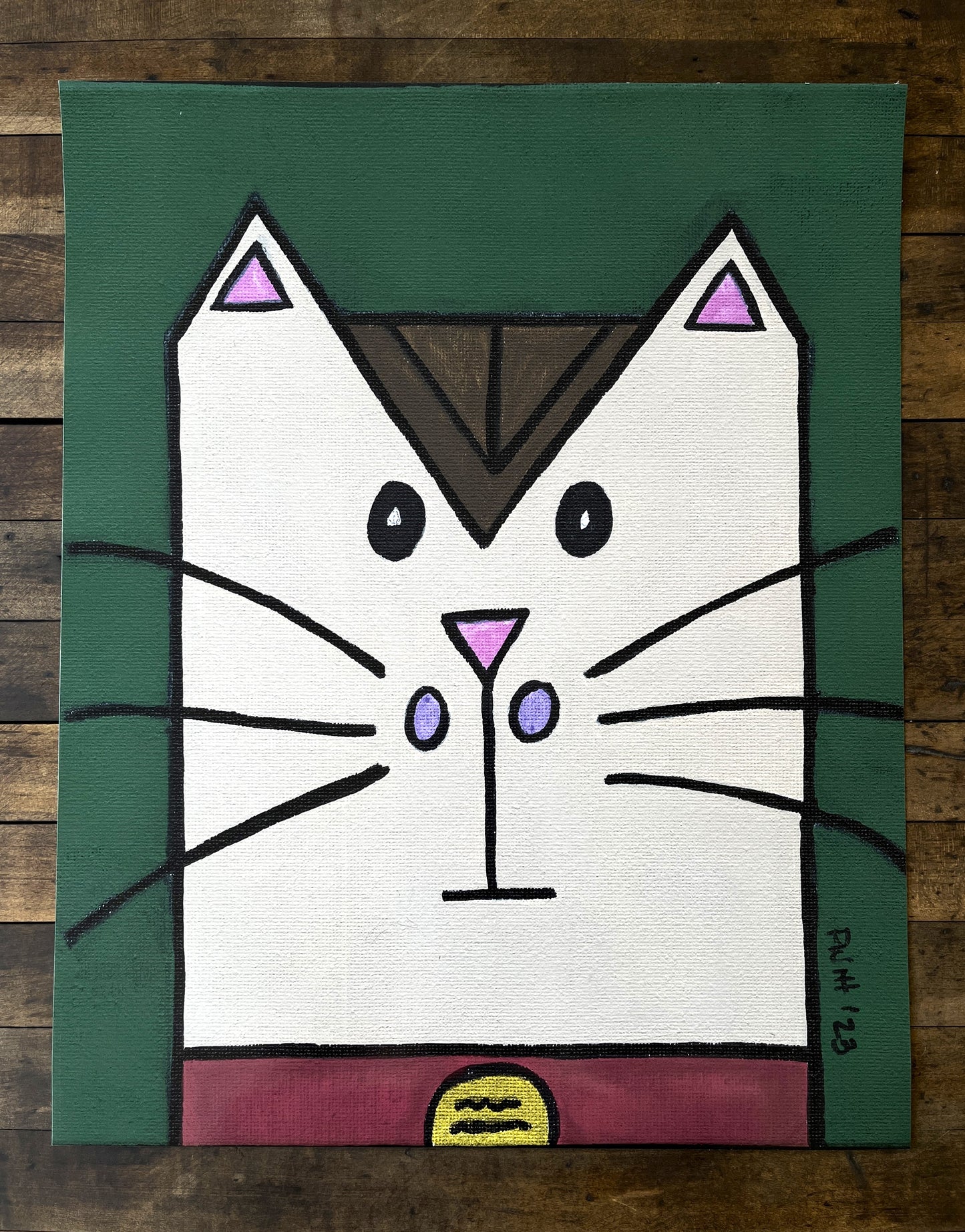 Poster-(Unframed) Martini Nosed Kitty (Gucci Colors)