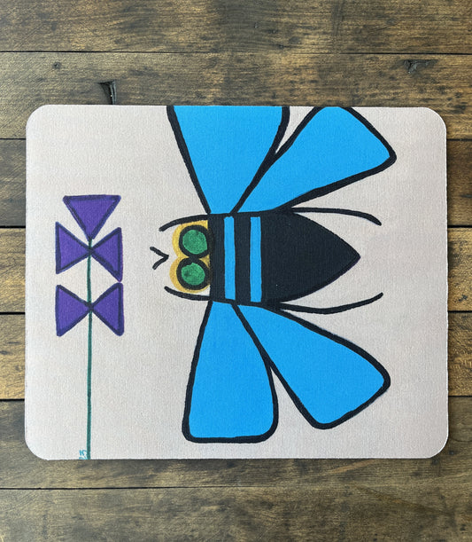 Mousepad-Blue Bee W/Lavender Stalk Mouse Pad