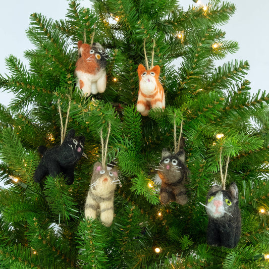 Ornament - Wool Felted Cats (Sold Separately)