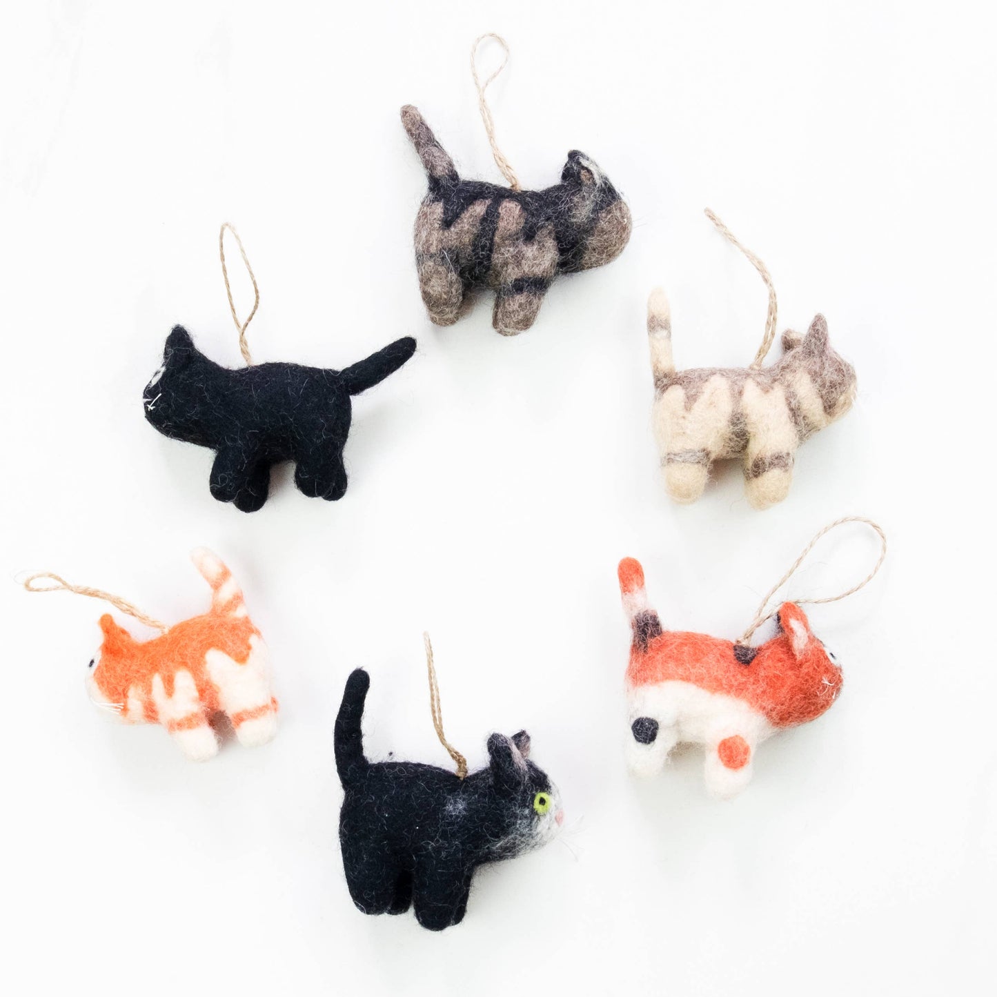 Ornament - Wool Felted Cats (Sold Separately)